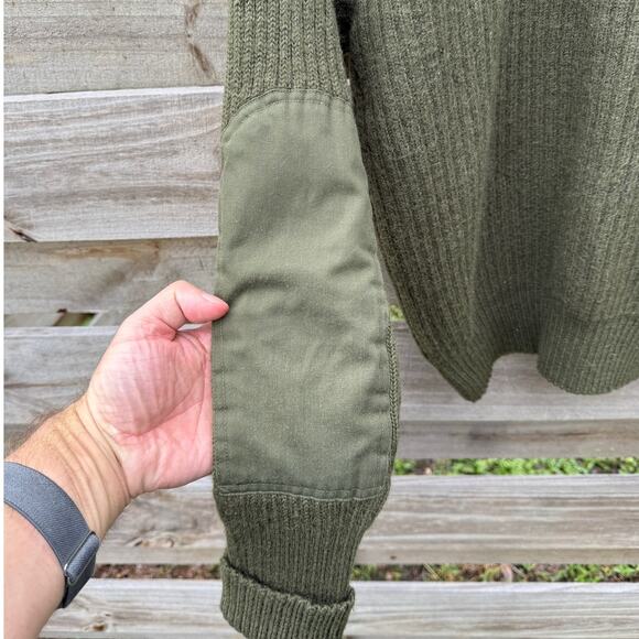 Vintage Commando by Jack Young Military green wool sweater Size 46 Large - Picture 12 of 12